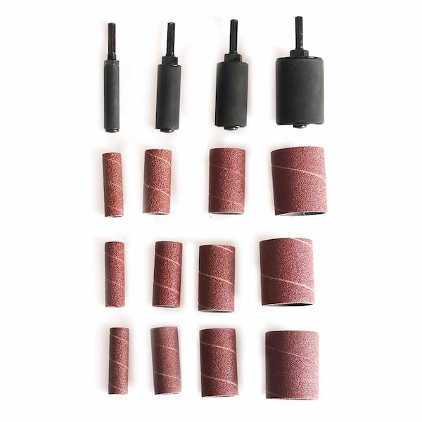 Big Horn 16-Piece 2 Inch Long EVA Material Sanding Drum & Sleeves Set Kit 19523 - main